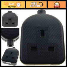 Rubberized 1 Gang Extension Lead Trailing Socket 13 Amp Black Power Strip