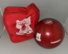 Vtg Ebonite Purrfect 12lb Bowling Ball UNDRILLED Kitten Kitty Cat Red Gold Bag