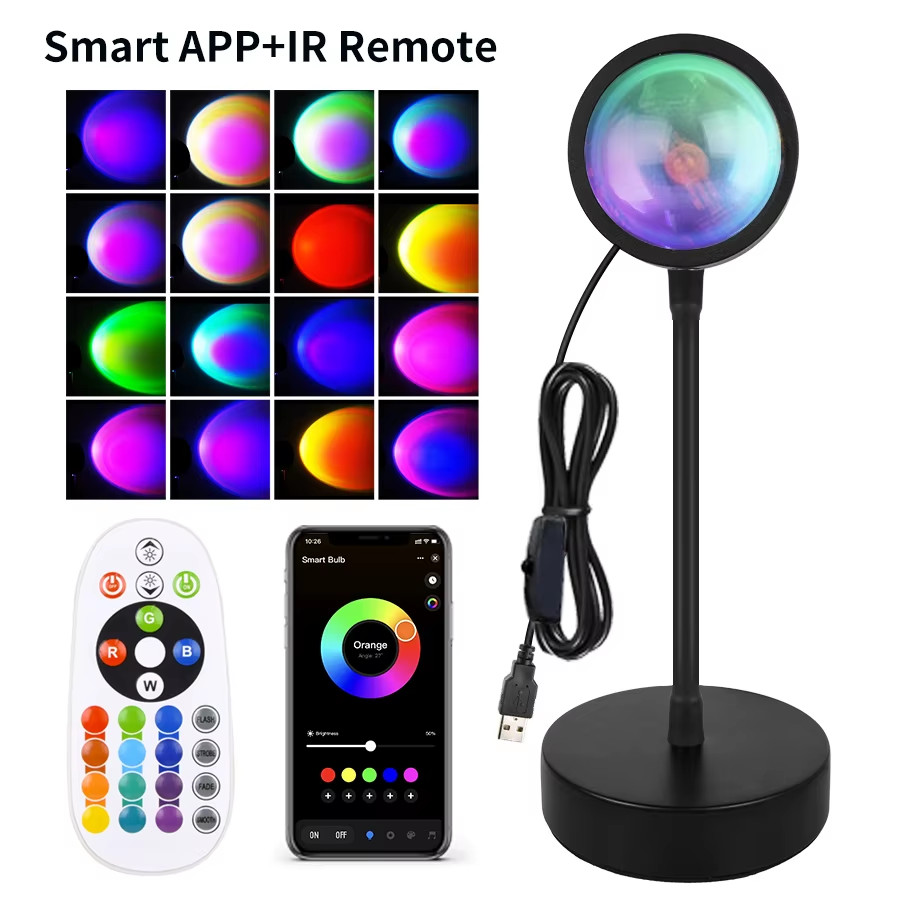 Projecteur de nuit Tuya LED avec contrôle Smart Life APP et nuances RGB