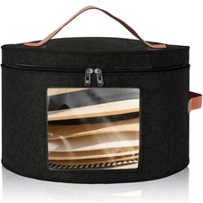 Round Hat Box, Stackable Felt Hat Boxes for Women Storage, Foldable Premium H...