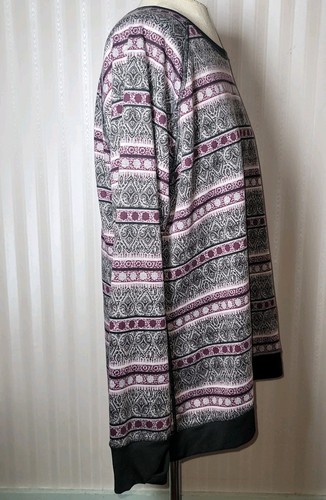 Climate Right By Cuddle Duds Sz 2XL Long Sleeve Very Soft Sweatshirt Paisley EUC - Picture 4 of 7