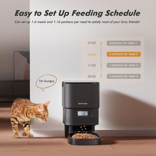 Automatic Cat Feeder - 4L Timed Cat Dry Food Dispenser, Programmable Portion ... - Picture 2 of 7
