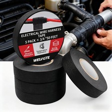 5 Rolls 3/4 Inch x 50 FT Premium Wiring Harness Tape - High Temp Self-AdhesiveY7