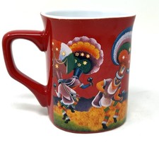 Nescafe Nestle Coffee Tea Mug Square Red Clasico Oaxaca Mexico