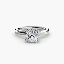 Solitaire Engagement Ring 0.50ct–3.00ct for Women with 2.60mm Band in a