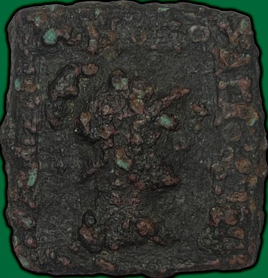 c. 0-300BC Bactria Indo Greeks Square Ancient Coin #32052