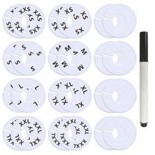 25 Pcs Clothing Rack Size Dividers Round White Plastic Size Markers for Cloth...