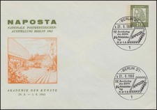 Berlin PU 29/5 NAPOSTA Berlin 1963 Ausstellungseingang, SSt BERLIN 31.8.63