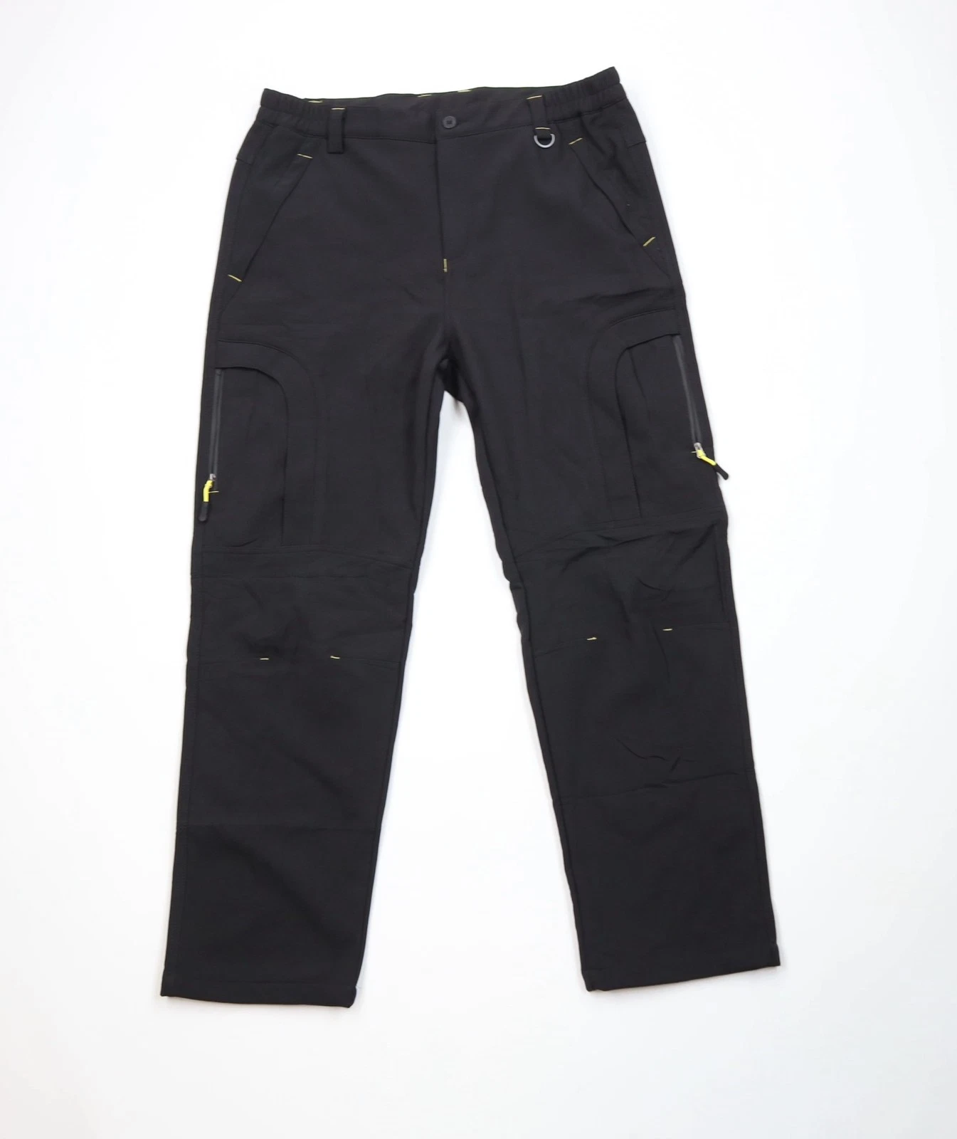 Vintage Y2K Streetwear Mens 36x30 Fleece Lined Softshell Cargo Pants Black
