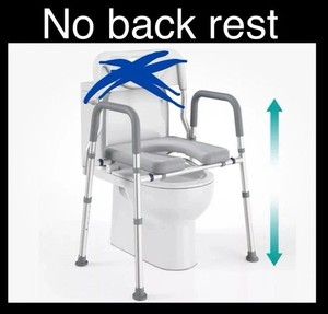 Raised Toilet Seat with Handles (400lb) - Adjustable 3 in 1 Without Bucket