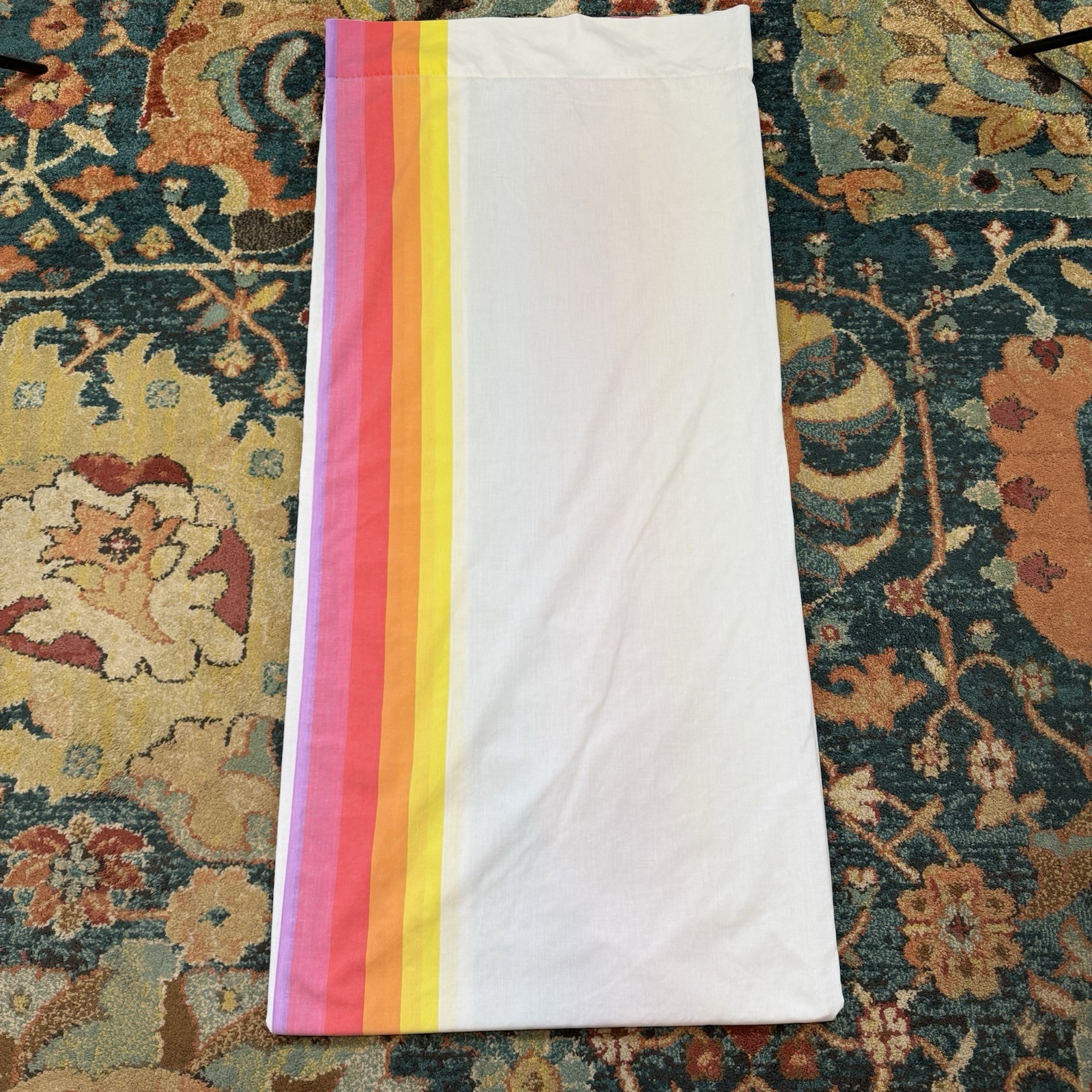 Vtg Wamsutta Rainbow Queen Flat Sheet, Fitted Sheet & Pillowcase Stranger Things