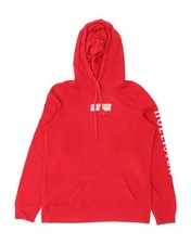 HOLLISTER Womens Graphic Hoodie Jumper UK 14 Medium Red Cotton AO07