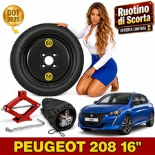 Notrad 16" Peugeot 208 Wagenheber Etui DOT 25 125/80R16 Berlina