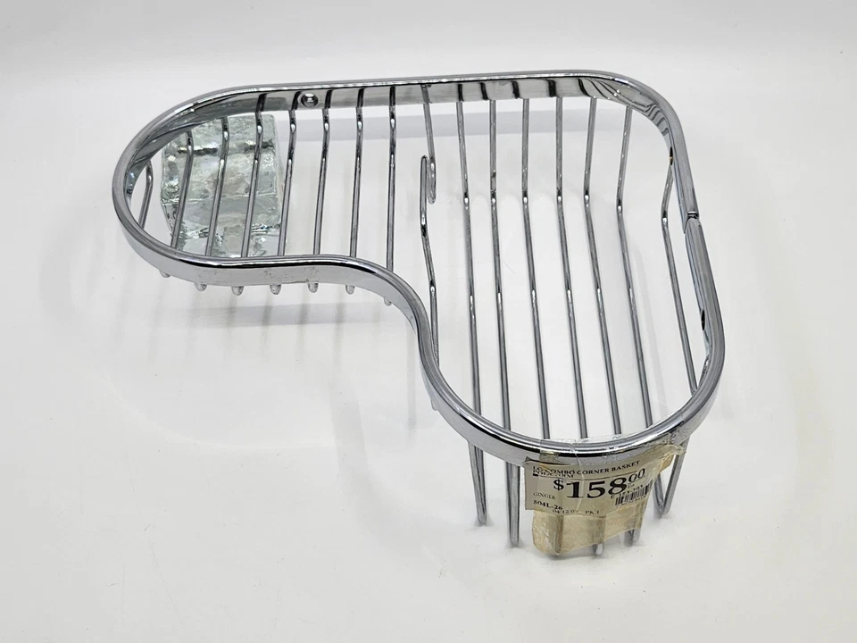 Cesta esquinera combinada grande Ginger® latón macizo cromo pulido 504L-26 Foto 2 de 4