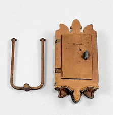 Antique Speakeasy Peephole Art Deco Door Knocker Viewer Solid Brass Copper Vtg