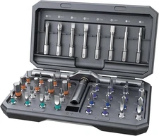 42 in 1 Magnetic Screwdriver Set, Ratchet Multi Bit Grey