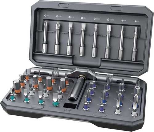 42 in 1 Magnetic Screwdriver Set, Ratchet Multi Bit Grey - Picture 1 of 9