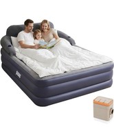 JEASONG Inflatable Mattress with Headboard and Pump, 52 cm High Raised Air Bed,
