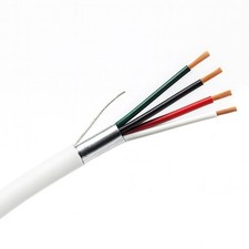 22/4 Security Alarm Wire Cable Shielded Stranded 4 Conductor 22AWG Plenum 1000ft