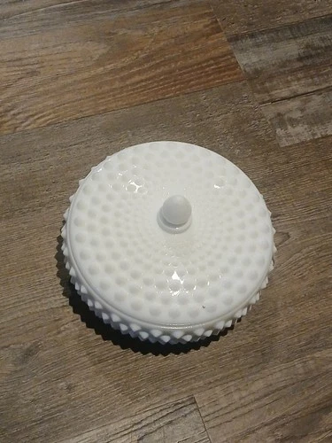 Vintage Fenton Milk Glass Hobnail Pattern Covered Candy Dish Grandma , Cottage