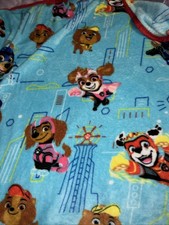 Nickelodeon Paw Patrol Blue Fleece Blanket Red Trim Kids Toddler 40in x 50in