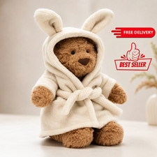 New Bathrobe Bartholomew Bear NWT-Birthday Cute Plush Toy With Tag with Bag