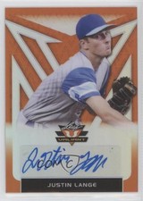 2020 Leaf Valiant Portrait Orange Prismatic 7/75 Justin Lange #PA-JL1 Auto 00gy
