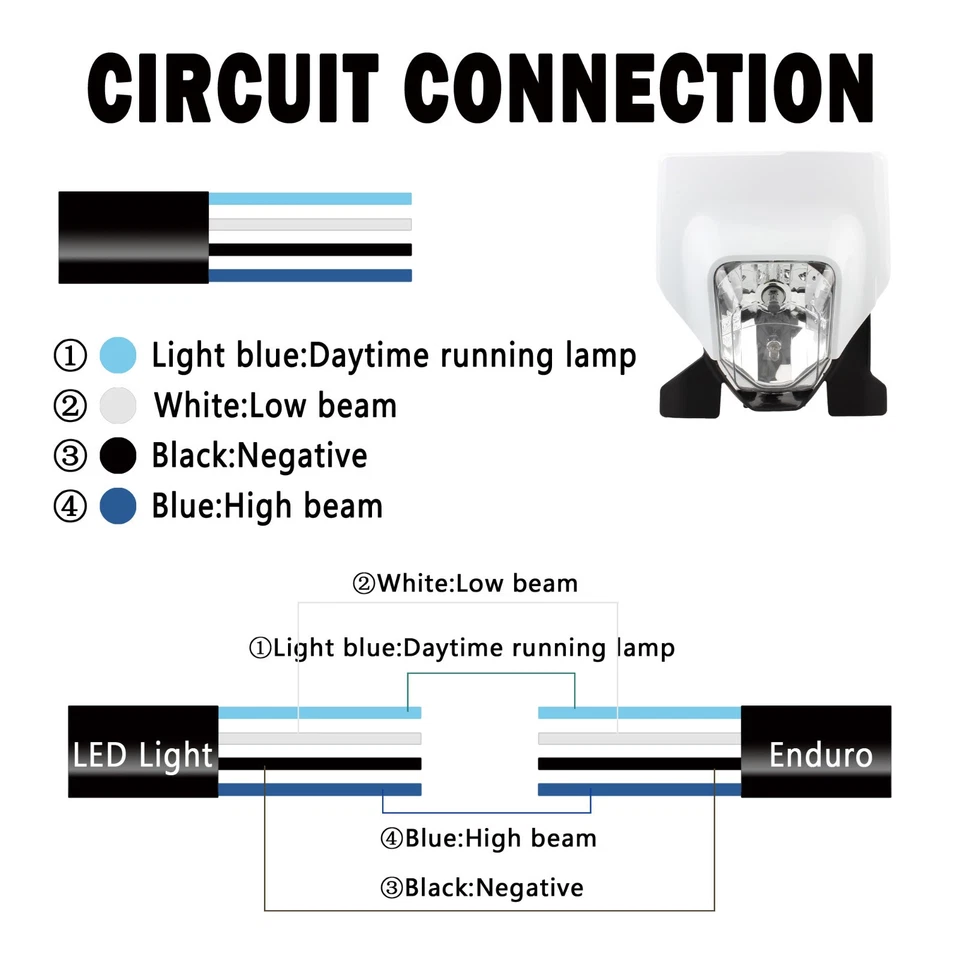 Headlight Assembly Kit For Husqvarna FC FE FX TC TE TX 125 250 300 350 450 501 - Image 3 of 4