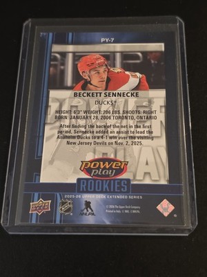 2025-26 Upper Deck Extended Beckett Sennecke Power Play Rookie #PY