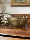 Antique Chinese Hand Etched Brass Bowl Heavy Brass Singing Bowl China