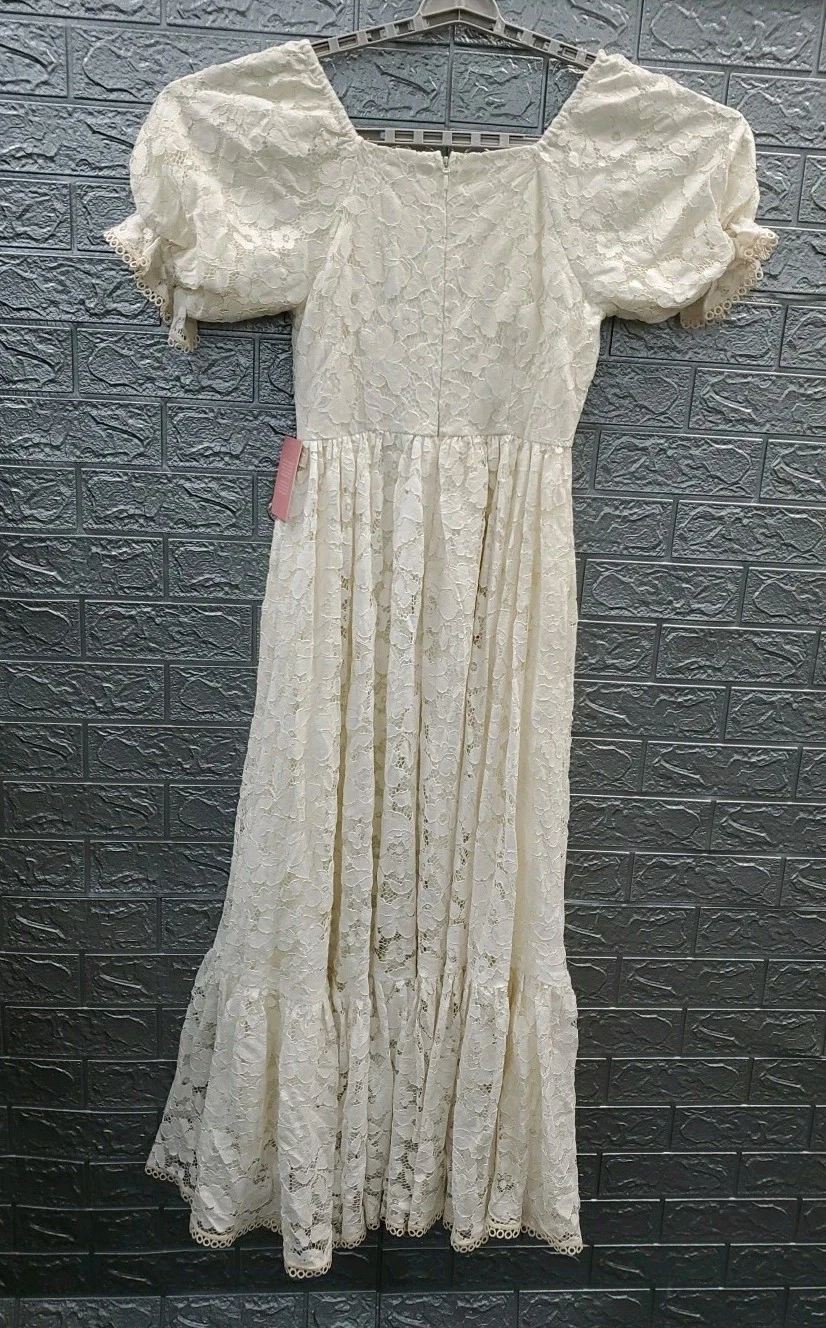 UNDERCOVER Abito nuovo Ivy City Co. Secret Garden manica corta bianco pizzo taglia 4