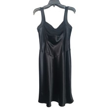 Jones New York Vintage Satin Sheath Little Black Dress Size 8 NWT Ruched