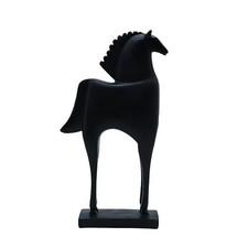 Modern Horse Figurine, Black Ceramic Decorative Statue, Handmade Figurines
