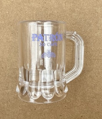 25 Patron XO Cafe Clear Plastic Mini Mug Shot Glass Glasses NEW