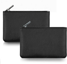 2Pcs Coin Purse,Small Portable PU Leather Zipper Pouch Change Purse, Portable Ch