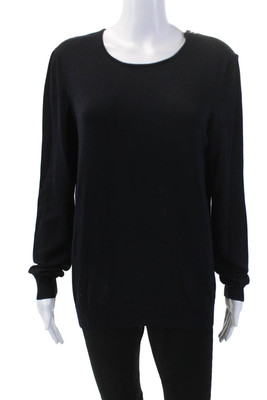 Sandro Womens Wool Long Sleeve Zipped Top Blue Size 1