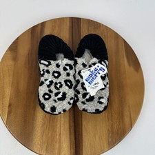 New Womens Abound Leopard Gray Fuzzy Lined Sleeping Slippers Size One Size NWT