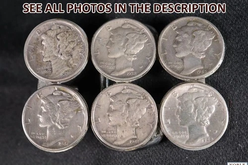 NobleSpirit Interesting 6x Mercury Silver Dime Belt Buckle