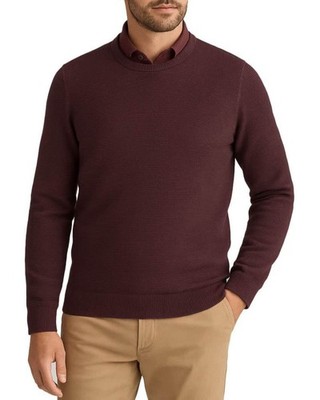 Casa Moda Crew Neck Sweater Chocolate Truffle Burgundy