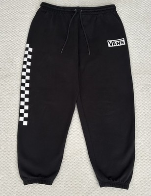 Vans versa Jogger Mens XL Black Checkerboard side logo Sweatpant Relaxed Fit