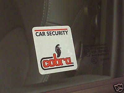 2x Cobra Car Alarm Window Stickers. New Style/ Bargain!