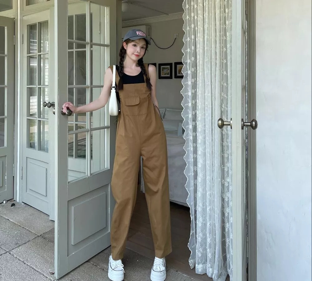 Mono Completo Mujer Mono Mameluco Peto Marrón Vaqueros 06635