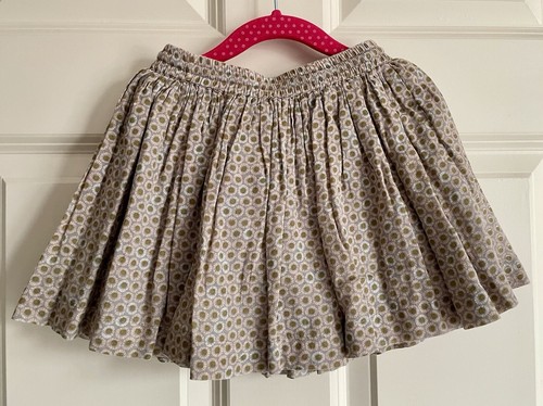Monoprix Kids Girl Elasticated Lined Cotton Skirt Beige 4 Year 98/104 Cm French - Picture 2 of 7