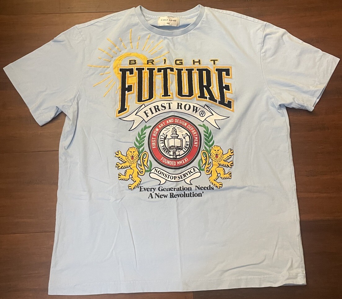 T shirt uomo prima fila blu chiaro 2XL cotone