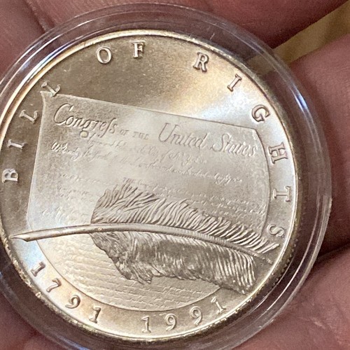 1791 - 1991 Chrysler Honors *The Bill of Rights* 1oz .999 Fine SILVER IN CASE