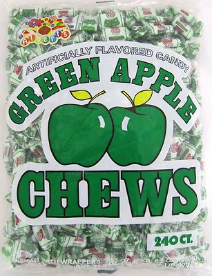Albert's Green Apple Chews Chewy Candy 240 Count Bag Bulk Candies Alberts Apples