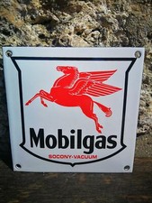 Plaque émaillée Mobil