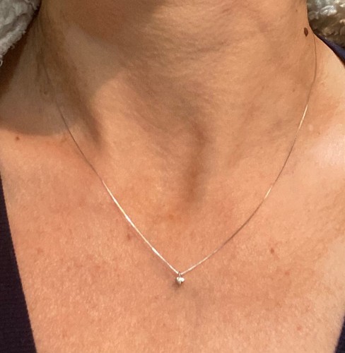 Collana Punto luce con diamante 0.05 in oro bianco 18 kt lunghezza 45 cm - Foto 2 di 8