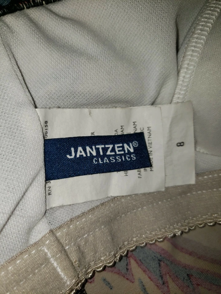 Jantzen Tankini Top Negro Marrón Paisleys Correas de Natación Talla 8 Traje de Baño Foto 4 de 4