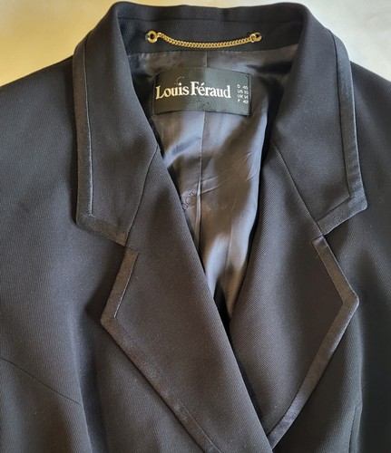 Louis Feraud Blazer Black Pleated Jacket 100% Wool Women's Size 10 Vintage 1980s - Picture 4 of 20